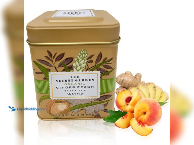 Lot 49-5414367 - USDA Organic Ceylon Peach Ginger Black Tea 50 Teabags Premium Natural Caffeinated Antioxidant Rich H...