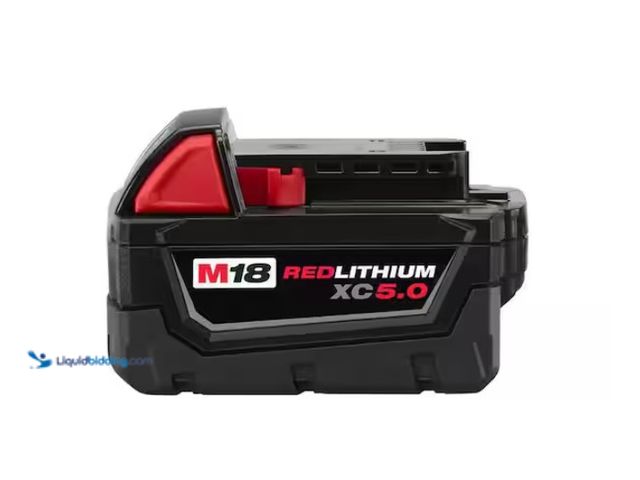 Lot 49-1567782 - Milwaukee M18 18-Volt 5.0 Ah Lithium-Ion XC Extended Capacity Battery Pack, Model # 48-11-1850. Slig...