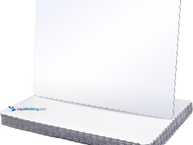 Lot 49-3513409 - 12 Pack 17 x 25 Inch Greaseproof Rectangle Cake Boards Corrugated Single Wall Pad Half Sheet Cake Bo...