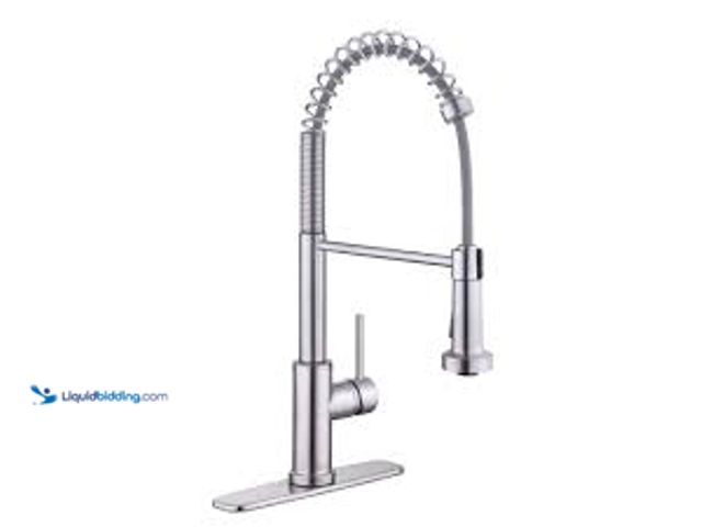 Lot 49-5488079 - Glacier Bay Paulina Single-Handle Spring Neck Pull Down Sprayer Kitchen Faucet in Stainless Steel. M...