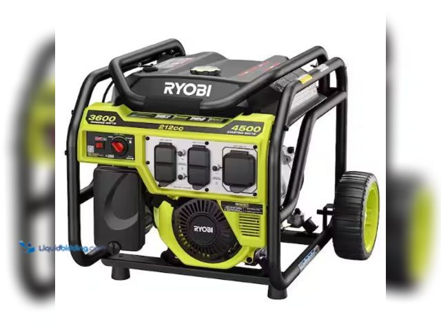 Lot 49-2025517 - RYOBI 4500/3600-Watt Recoil Start Gas Powered Portable Generator With CO Detect Shutdown For RV's, J...