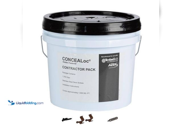 Lot 49-2024446 - Timber Tech CONCEALoc Hidden Fastener Bulk Bucket 1000 sq. ft. (1750 Clips, 1840 Stainless Steel Scr...