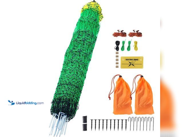 Lot 49-5484862 - SVOPES
Electric Fence Netting 48 in. H x 100 ft. L Polywire Mesh Fencing Kit with Posts and Double-...