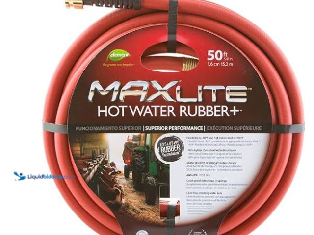Lot 49-1631296 - Swan Products CELSGHW58050 Element MAXLite Hot Water Rubber+ Hose with Crush Proof Couplings 50' x 5...