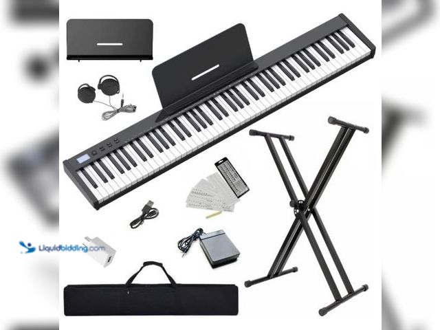 Lot 49-5436315 - NikoMaku Semi-weighted 88 Keys Piano Keyboard Compact Portable Digital Piano Set for Beginners with ...