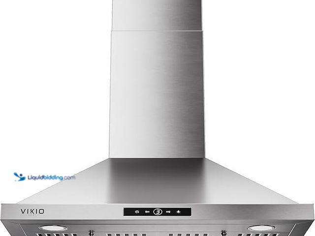 Lot 49-2000316 - VIKIO HOME Wall Mount Range Hood 30 inch, 580 CFM, Ducted/Ductless Convertible, Stainless Steel Kitc...