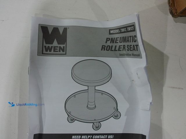 Lot 49-2006013 - WEN 300 lbs. Capacity Pneumatic Rolling Mechanic Stool, Model # 73012T, Slightly used, Has attachmen...