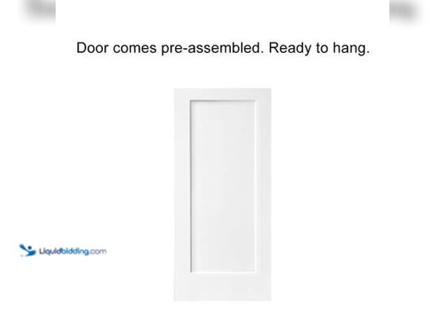 Lot 49-5544656 - CALHOME 36 in. x 80 in. White Primed Composite MDF 1 Panel Interior Sliding Barn Door with Hardware ...