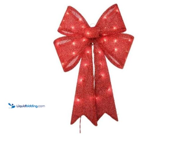 Lot 49-1547250 - (2) Home Accents Holiday 24 in. Incandescent Lighted Tinsel Bow Holiday Yard Decoration, TY419-914  ...