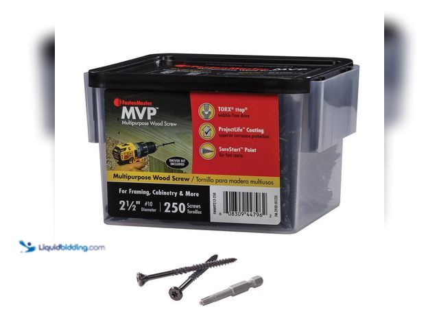 Lot 49-5449555 - FastenMaster
#10 x 2-1/2 in. Torx TTAP Drive Suresink Flat Head MVP Multi-Purpose Wood Screw (250-P...