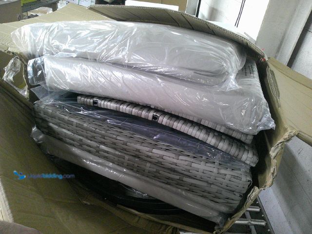Lot 49-1516583 - patio furniture grey, with 2 cushions, unused.   Ref#HD-PA0711