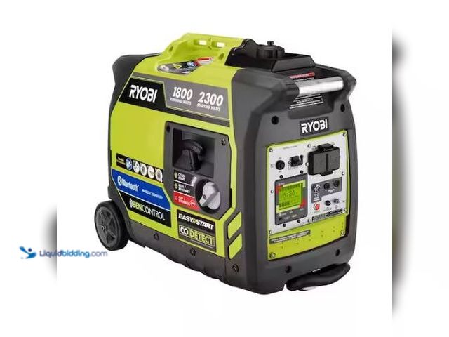 Lot 49-1565650 - RYOBI 2,300-Watt Recoil Start Bluetooth Super Quiet Gasoline Powered Digital Inverter Generator with...