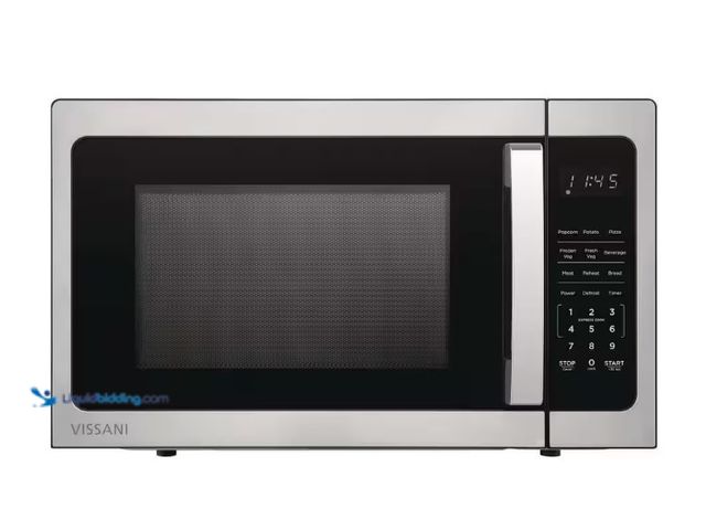Lot 49-3433265 - Vissani 1.5 cu. ft. Electric 1000-W Countertop Microwave with in Black Stainless Steel with 6-Heatin...