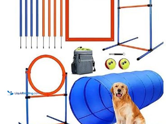 Lot 49-1532419 - Dog Agility Training Equipment, 60-Piece Dog Obstacle Course Training Starter Kit Pet Outdoor Game w...