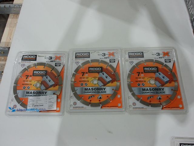 Lot 49-2000716 - Lot of (3), Ridgid SG70CP 7" Segmented Circular Diamond Blade for Concrete Masonry Grinder,Model # 8...