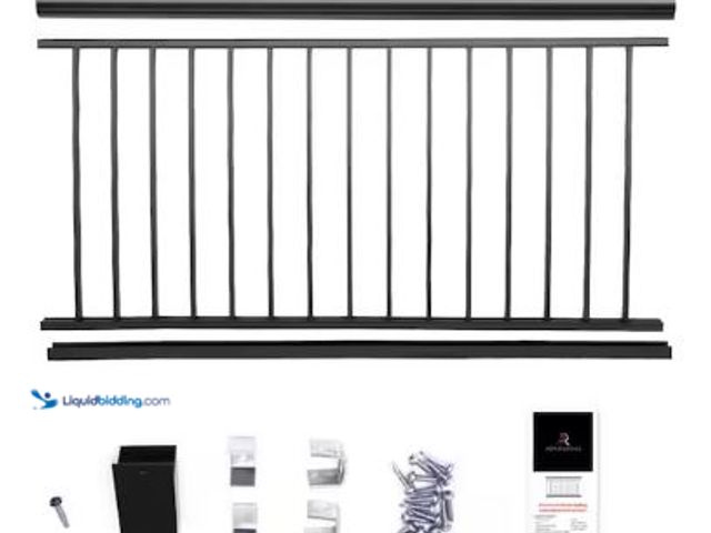 Lot 49-1517187 - Aria Railing
Powder Coated Aluminum Preassembled Deck Railing 36 in. x 91.31 in. - Black, Model # A...