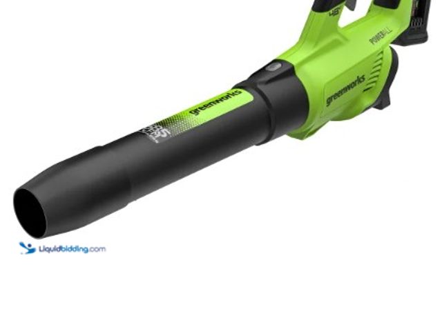 Lot 49-5538902 - Greenworks 2x24V Blower . Unused with attachments. NO battery or charger. Tested and works