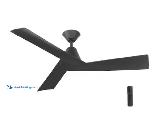 Lot 49-3615894 - Home Decorators Collection Easton 52 in. Indoor/Outdoor Matte Black Ceiling Fan with Remote Included...