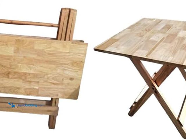 Lot 49-5483422 - 30.7“Solid Wood Folding Dining Table, Multipurpose Square Desk | No Installation, Portable for Indoo...