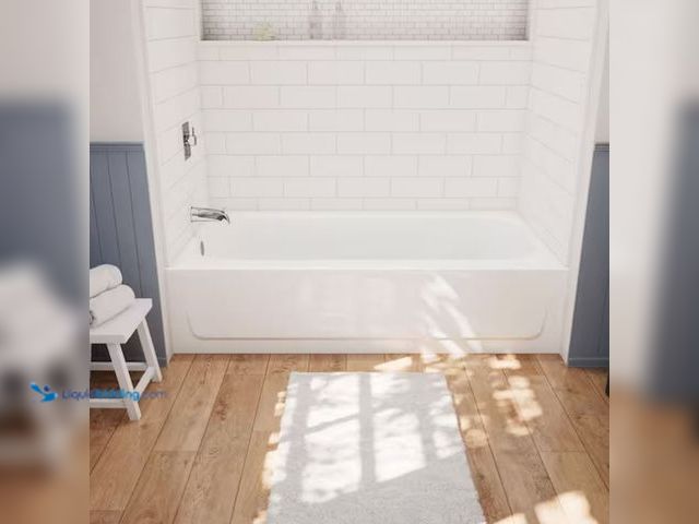 Lot 49-2005731 - Bootz Industries Aloha 60 in. x 30 in. Alcove Soaking Bathtub with Left Drain in White, Model # 011-...