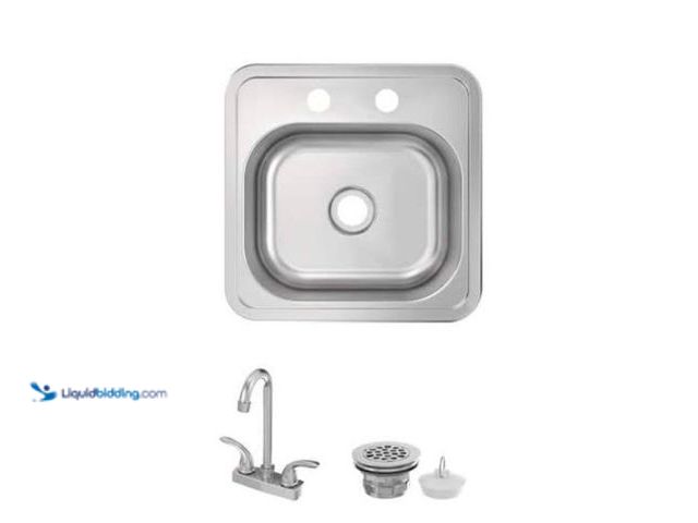 Lot 49-5552562 - Glacier Bay
15 in. Drop-In Single Bowl 20-Gauge Stainless Steel Kitchen Sink with Faucet. Model # V...