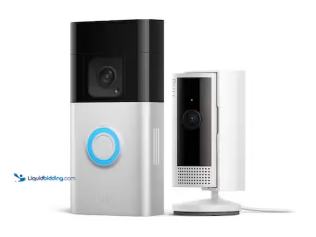 Lot 49-1631331 - Ring Essential Kit with Battery Doorbell Plus and Indoor Cam, Model # B0BDPY696T, New, Has attachmen...