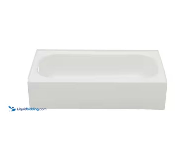 Lot 49-1566761 - Bootz Industries Aloha 60 in. x 30 in. Alcove Soaking Bathtub with Left Drain in White, Model # 011-...