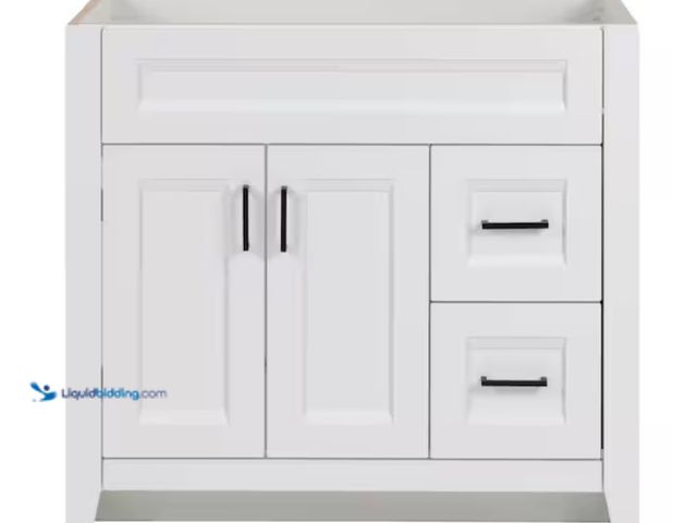 Lot 49-1547895 - Home Decorators Collection Ridge 36 in. W x 22 in. D x 34 in. H Bath Vanity Cabinet without Top in W...