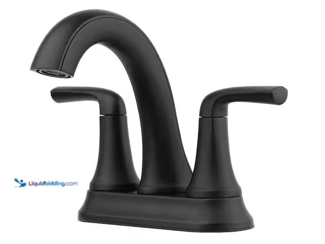 Lot 49-1576490 - Pfister Ladera 4 in. Center set Double Handle Bathroom Faucet in Matte Black Model # LF-048-LRBB, Ne...