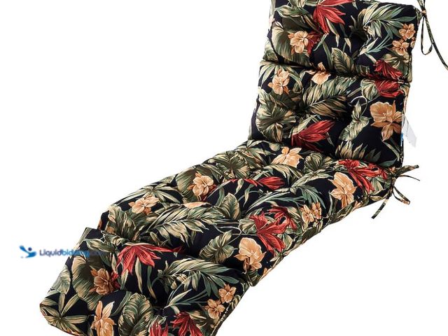 Lot 49-3614559 - Artplan Outdoor Chasie Lounge Tufted Thick Cushion with Ties-Replacement Wicker Chair Cushion for Pa...