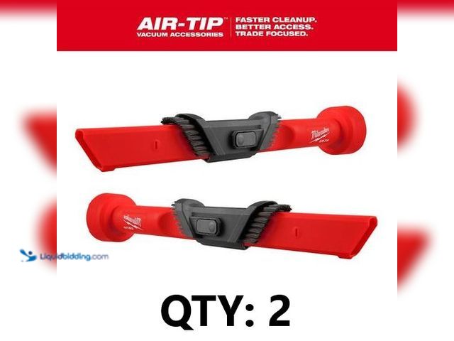 Lot 49-3616510 - (2-Pack) Milwaukee AIR-TIP 1-1/4" to 2-1/2" 3-in-1 Crevice & Brush Tool Wet/Dry Shop Vacuum Attachme...