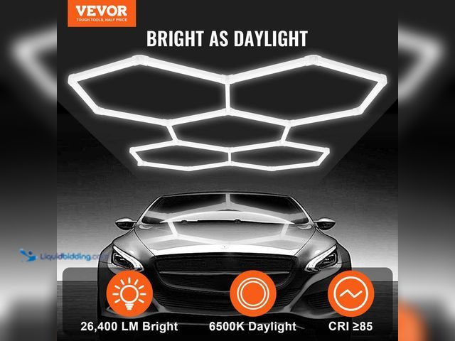 Lot 49-5552819 - VEVOR
Hexagon Garage Lights 64.72 in. 26400LM 6500K 5 Grid Systems White Honeycomb Hexagonal Garage...