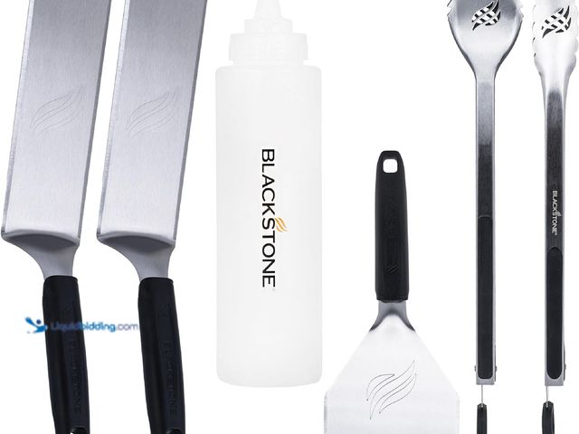 Lot 49-5478395 - BLACKSTONE 5464 Griddle Tool Kit Outdoor Indoor Grill BBQ Utensils Cooking Accessories-Heat Resistan...