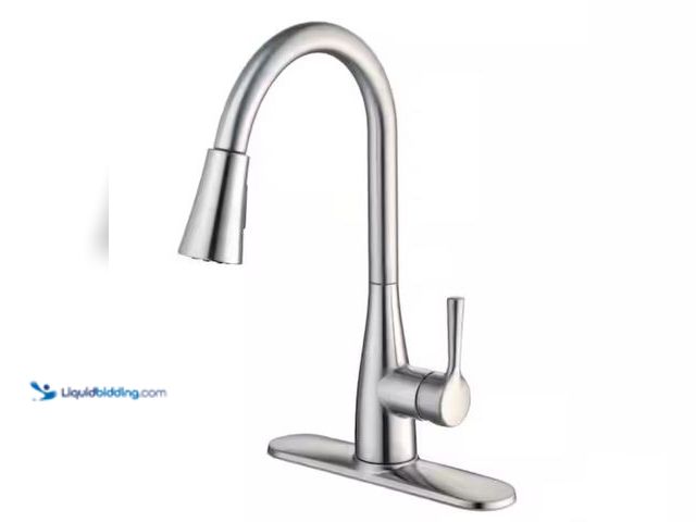Lot 49-1631338 - Glacier Bay Sadira Single-Handle Pull-Down Sprayer Kitchen Faucet in Stainless Steel, Model # HD6772...