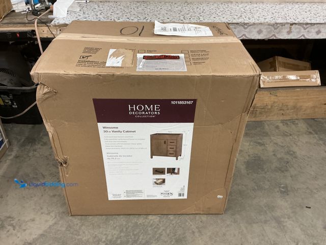 Lot 49-5447595 - PARTS AND REPAIR. Home Decorators Collection Winsome 30 in. Bath Vanity Cabinet without Top in Sand....