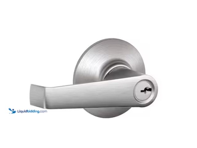 Lot 49-3430405 - Lot of (2) Schlage Elan Satin Chrome Light Commercial Keyed Entry Door Handle, Model # F51CS V ELA 6...