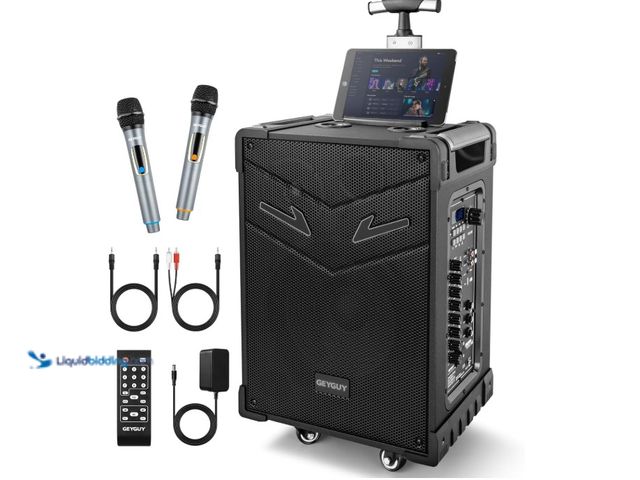 Lot 49-1571001 - GTSK10-3 Portable Bluetooth PA Speaker System - Wireless Karaoke Loudspeaker with 10” Subwoofer, USB...