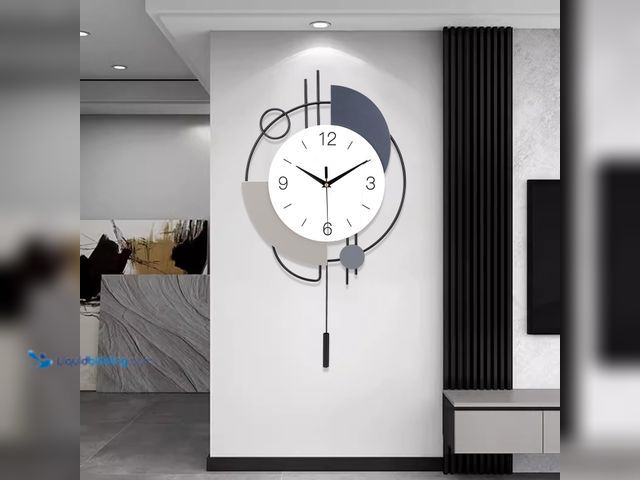 Lot 49-3527444 - Decorative Wall Clocks with Pendulum,Silent Quality Quartz Battery Operated,Large Wall Clock for Liv...