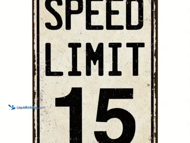 LiquidBidding - Lot 49-1300769 - New Speed Limit 15 MPH Vintage Metal ...