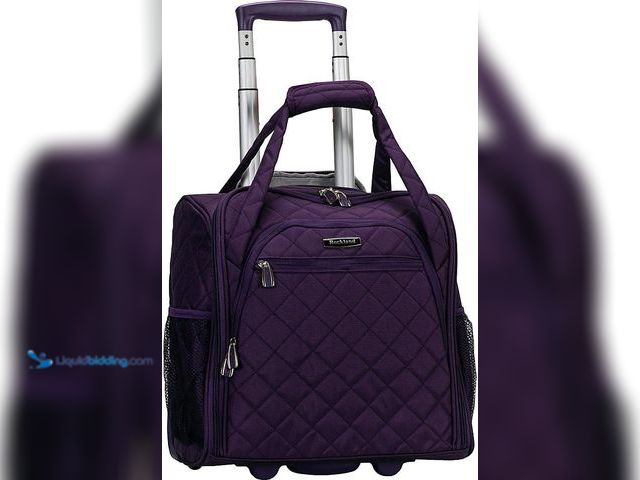 Lot 49-5408707 - Rockland Melrose Upright Wheeled Underseater Carry-On Luggage, Purple, 15-Inch. [ASIN: B015DC21VK] U...