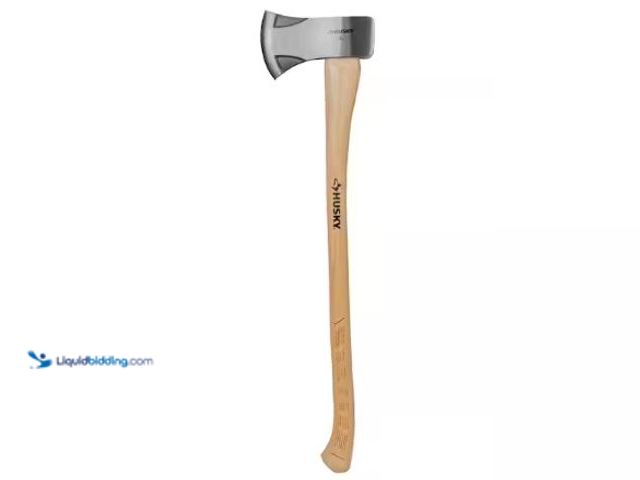 Lot 49-3631055 - Husky 4-Lb Single Bit Michigan Axe with 35" American Hickory Handle, Model # 34198, Used, Scuffs/scr...