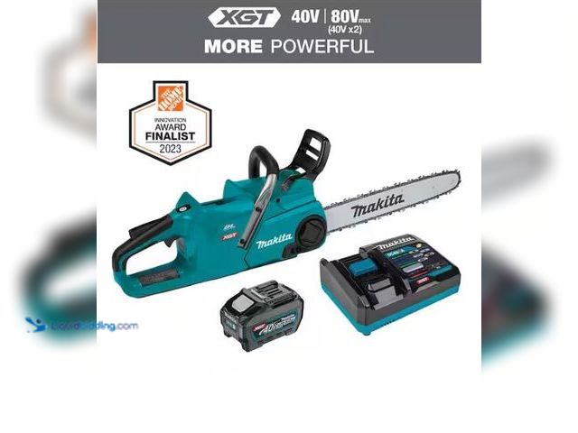 Lot 49-1577148 - Makita XGT 18 in. 40V max Brushless Electric Cordless Battery Chainsaw Kit (5.0Ah), Model # GCU06T1,...