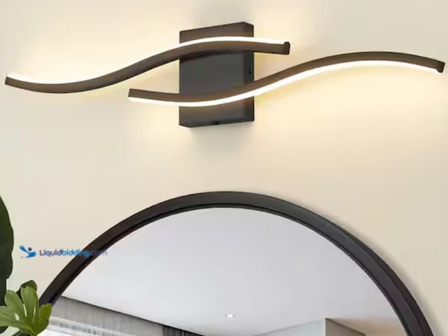 Lot 49-1623597 - Deyidn 31.5 in. 2 Light 24W Black LED Vanity Light Dimmable 5CCT with Frosted Acrylic Shade Bathroom...