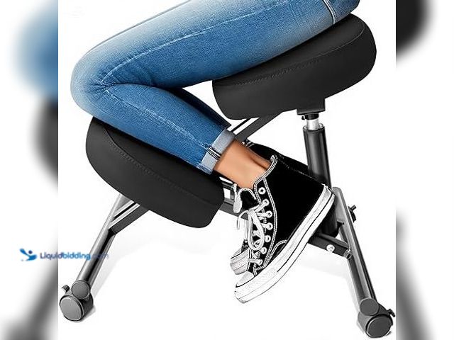 Lot 49-5448721 - PU Leather Ergonomic Kneeling Chair, Adjustable Home and Office Stool with Thick Pads and Flexible L...