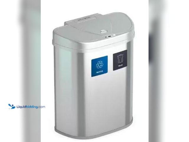 Lot 49-1517228 - NINESTARS
18.5 Gal. Stainless Steel Motion Sensor Recycling Bin, Model # DZT-70-R3SL, Unused   Ref#...