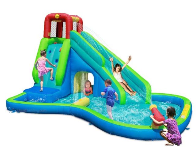 Lot 49-5552294 - Happy Hop Water Slide. Dimension:
L 14.8' x W 12' x H 8'. UPC #8848168097799. Unused