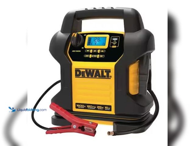 Lot 49-1569605 - DEWALT 1600 Peak Amp Jump Starter with Digital Compressor and USB Power Bank, Model # DXAEJ14, Sligh...