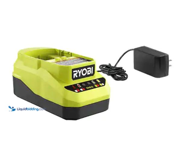 Lot 49-3614466 - RYOBI ONE+ 18V Lithium-Ion Charger, Model # PCG002, Slightly used, Unable to test, Scuffs/Scratches,...