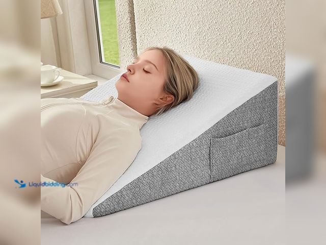 Lot 49-3480471 - Nordjager Bed Wedge Pillow for Sleep Apnea, Acid Reflux and Back Pain Relief, Foam Headboard Triangl...
