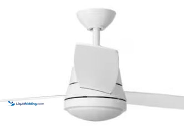 Lot 49-1518243 - Hampton Bay Caprice 52 in. Integrated LED Indoor Matte White Ceiling Fan with Light Kit and Remote C...